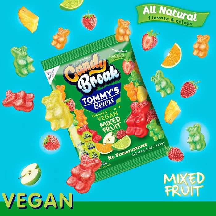 Candy Break Tommy Bears- Vegan Mixed Fruit 128g