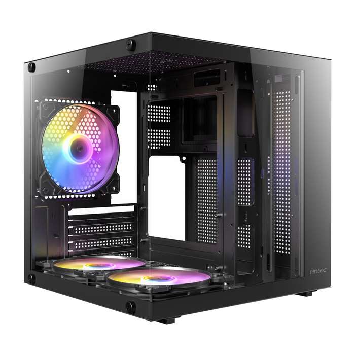 Antec VCX10M RGB Micro-ATX | ITX ARGB Mini -Tower Gaming Chassis  Black PC Case