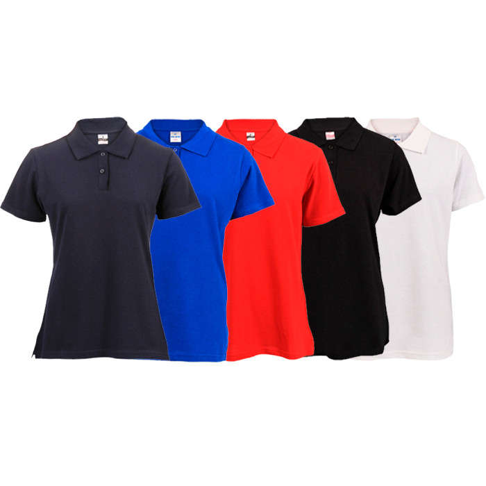 180g Pique Knit Ladies Polo Golf Shirt - Various White S