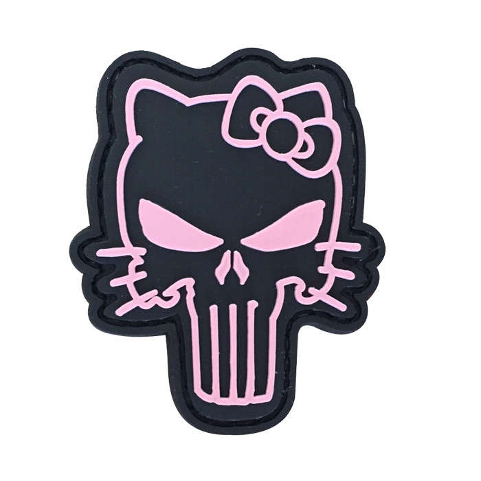 TacSpec "Tactical Kitty" PVC Velcro Patch - Pink/Black