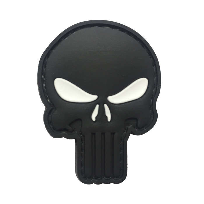 TacSpec "Cut Out Punisher" PVC Velcro Patch - Black
