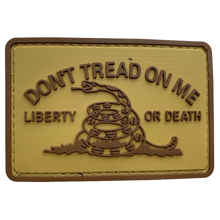 TacSpec "Don't Tread On Me" PVC Velcro Patch - Tan