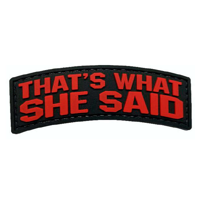 TacSpec "That's What She Said" PVC Velcro Patch - Red