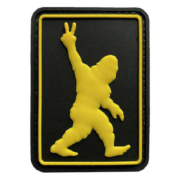 TacSpec "Bigfoot Peace" PVC Velcro Patch - Black/Yellow