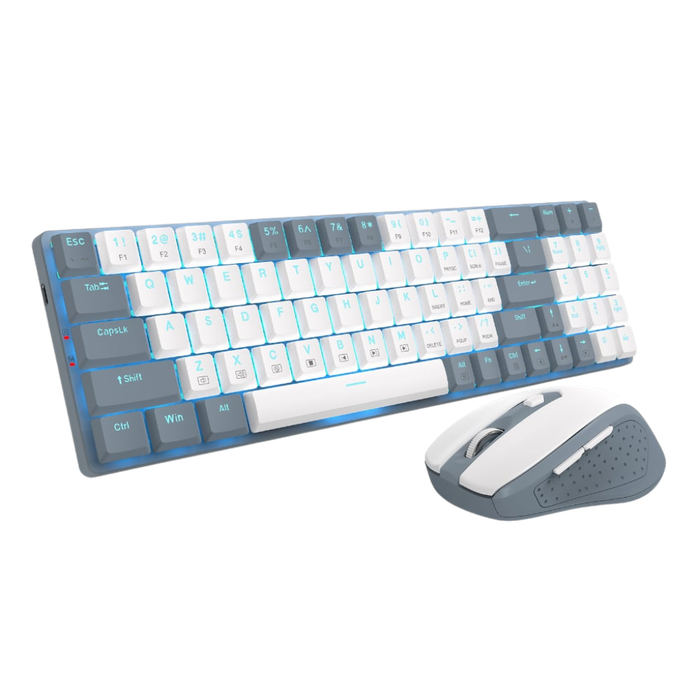Redragon Wireless Keyboard and Mouse Combo  Grey/White - Red Switches