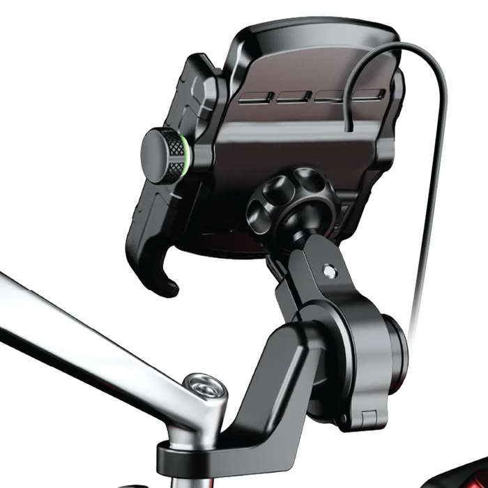 Astrum Motorcycle Phone Mount + USB Charger, Handle / Mirror Mount - SH320