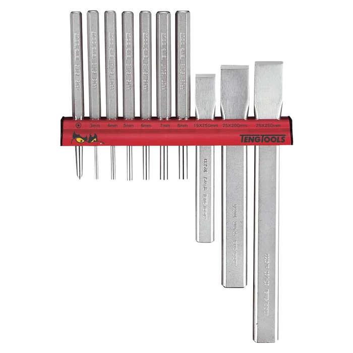 10PC Pin Punch And Chisel Wall Rack