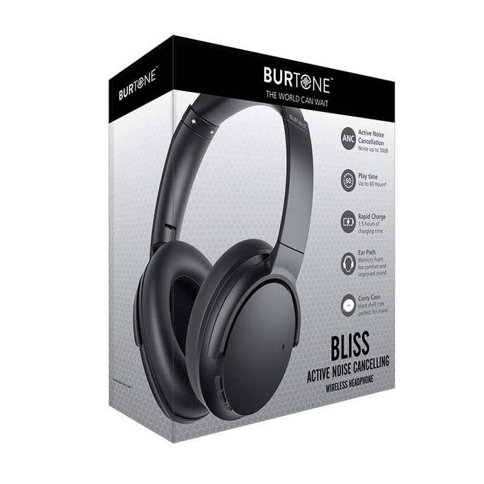 Burtone Bliss ANC Bluetooth Wireless Headset - Black