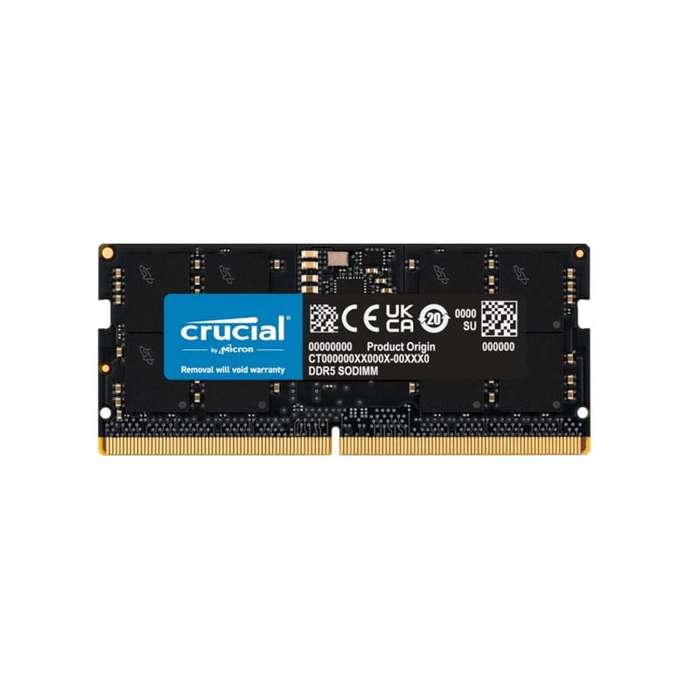 Crucial 8GB 5600MHz DDR5 SODIMM Laptop Memory - Black