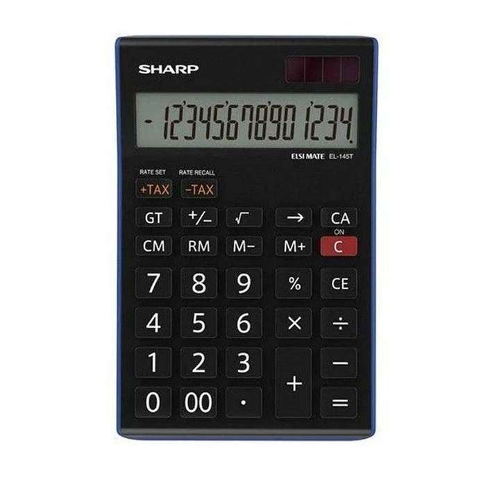 Sharp EL-145T 14 Digit Tax Desk Calculator - Black