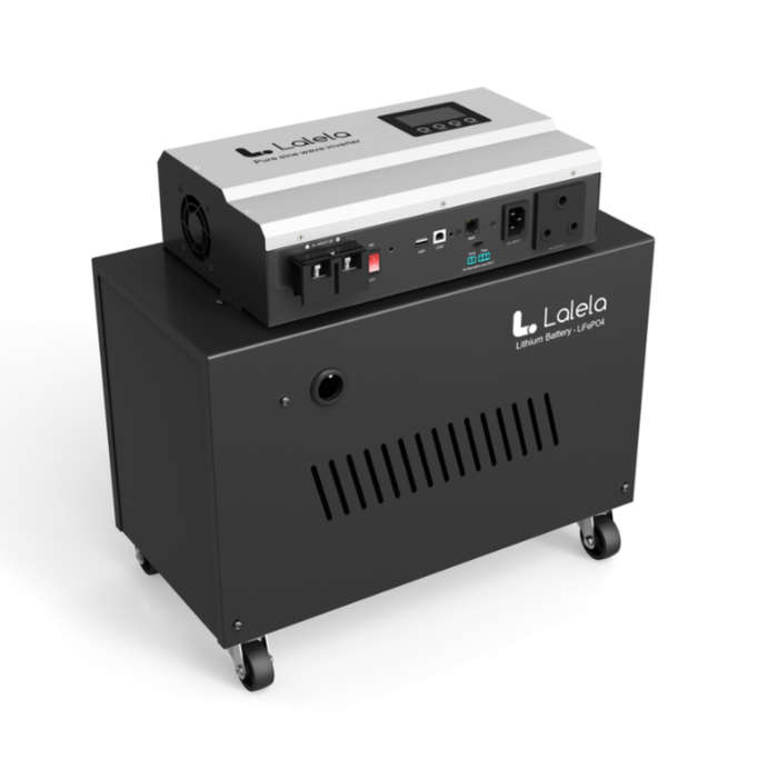 Lalela 600W Pure Sinewave 80AH Lithium Trolley Inverter - Black