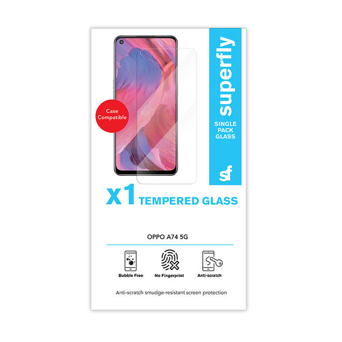 Superfly Oppo A74 Tempered Glass Screen Protector - Clear