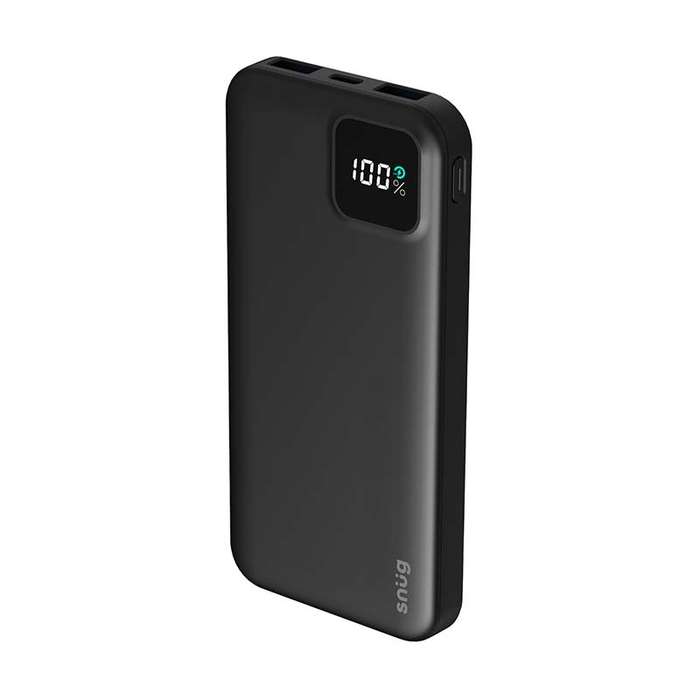 Snug 10000mAh Square Digital PD Powerbank - Black