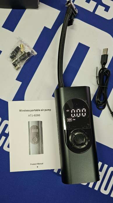Air Compressor, wireless Handheld, light and power bank