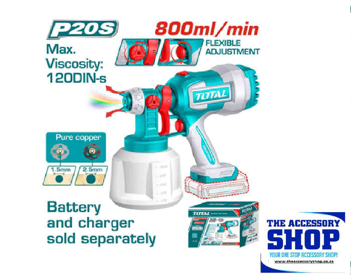 Spray Gun Cordless Total Tools with or without battery TSGLI2004
