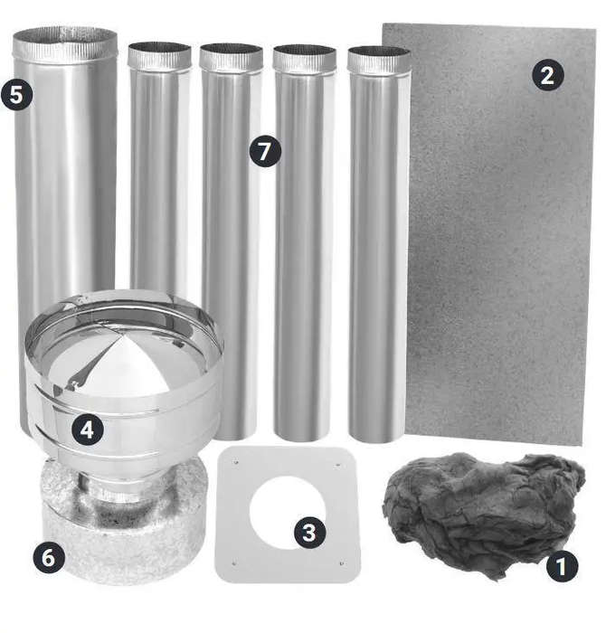 Flue Kit Vertical Metávila (150mm) LKs