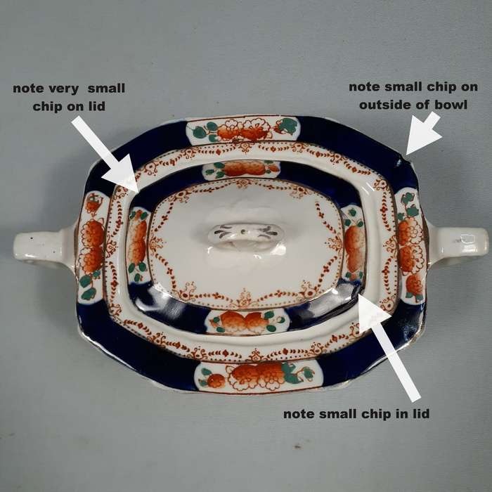 Sample miniature Lidded Bowl - sugar bowl - sweet bowl -Thomas Hughes Imperial Derby  1910 small