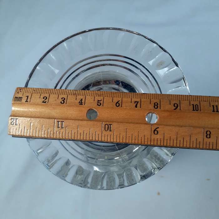 crystal cut glass candle stick holder - beautifull item - 21 cms tall