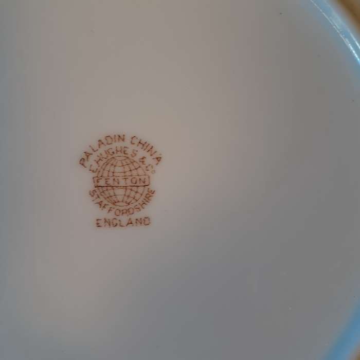 Paladon China Plate - Fenton Staffordshire -E Hughes and Co  17.5 cms
