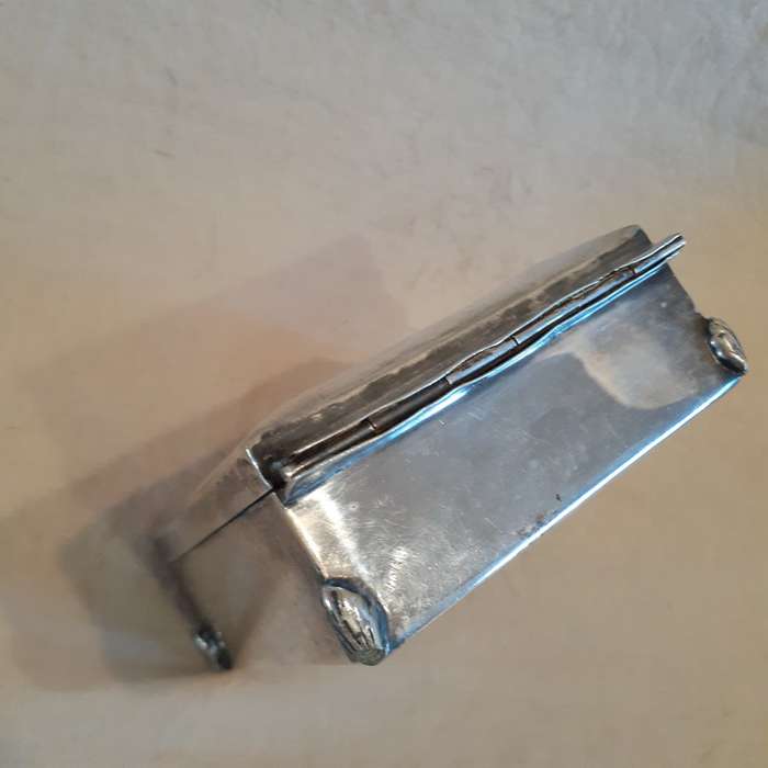 Silver plated trinket box - wooden insert approx  - 9cms square