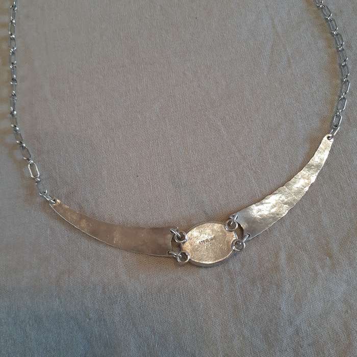 Silver necklace with semi precious stone. Custom made