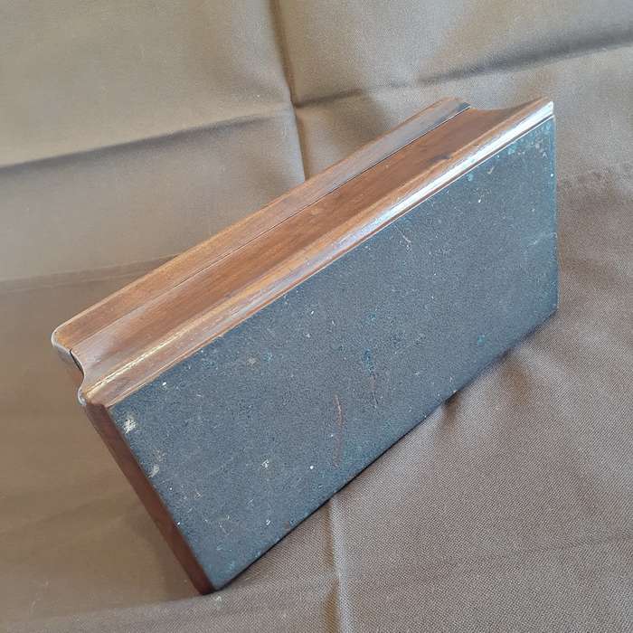 Swedish wooden box with vintage electrolux badge jewelry box card box