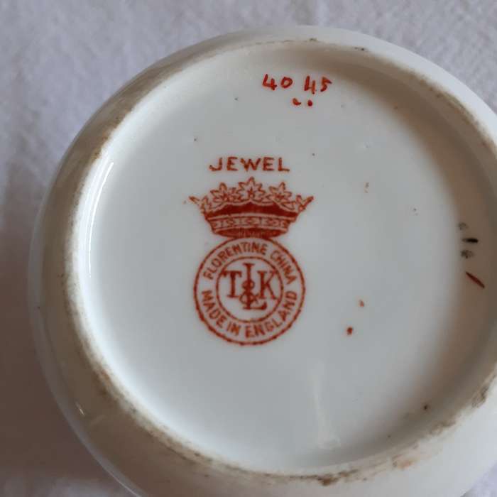Tea Set Taylor and Kent Longton Florentine English Porcelain circa1900's Jewel Pattern