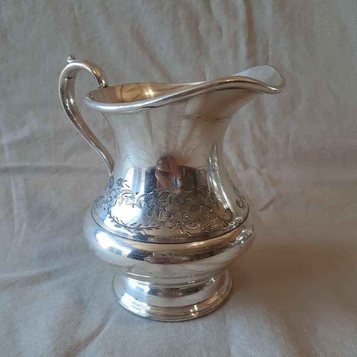 Silver Plated Britannia metal English Tea Pot, Sugar Basin and Milk Jug