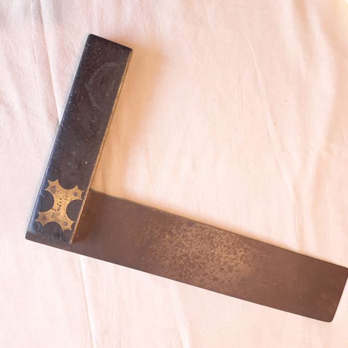 Carpenters T Square - Large wood brass and steel - 35 cms 1880's