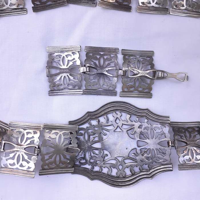 Silver metal EPNS Edwardian Belt 67 cms + 8 cms extra links