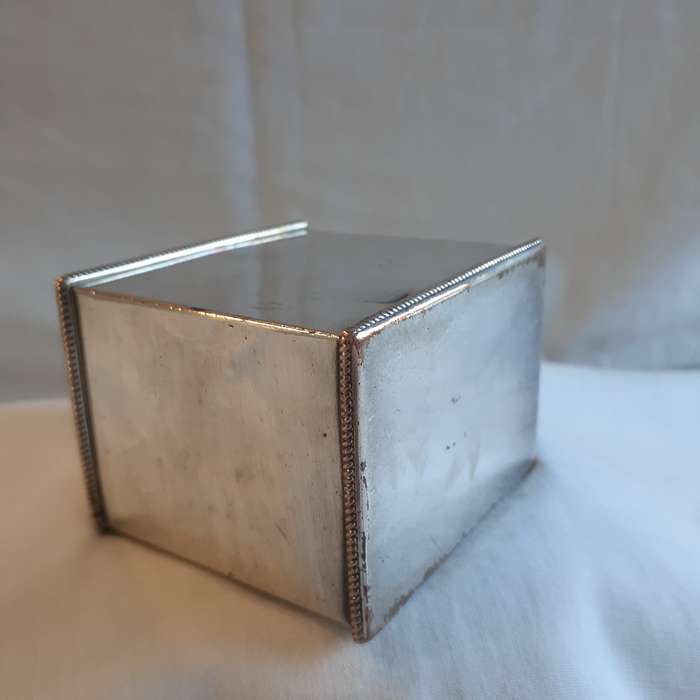 Tea Caddy Silver Plate on Copper - antique approx 1850's