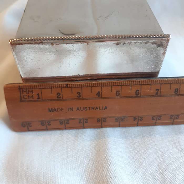 Tea Caddy Silver Plate on Copper - antique approx 1850's