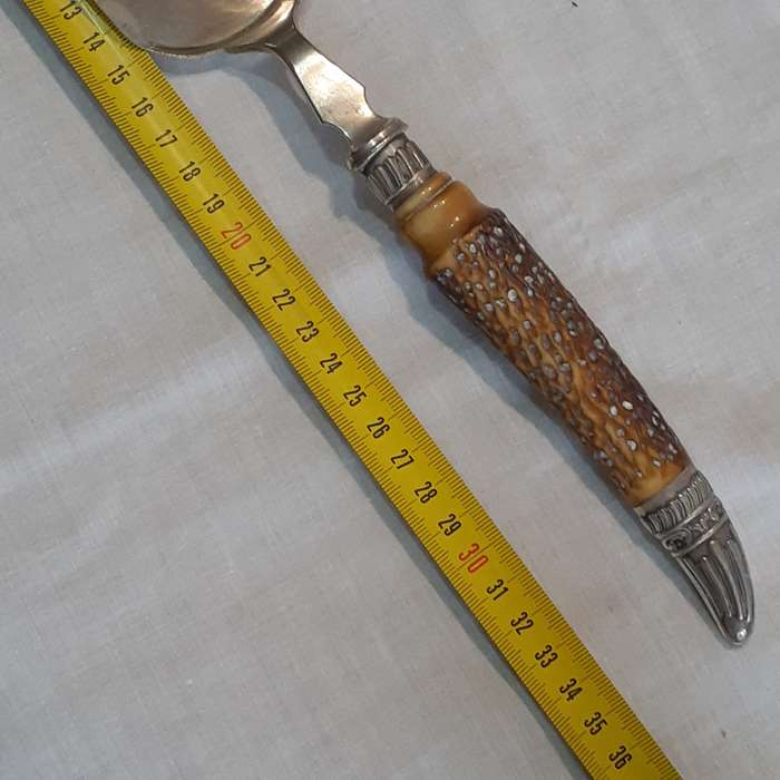 Stag Horn crumb tray - vintage quality A electroplate  hallmarked HA EA FA