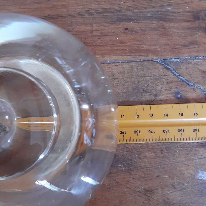 Polish Glass ball oil lamp, bud vase - round heavy hand blown glass 1.3 kg