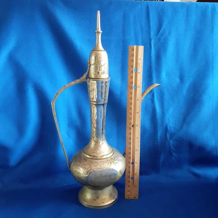Brass coffee jug - Eastern Turkish made in india - 36cms tall