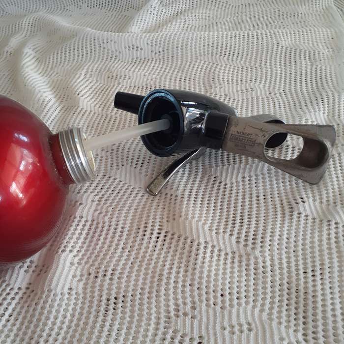 Vintage soda syphon - red - sparklets made in UK