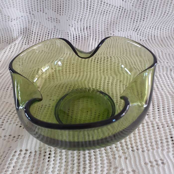 Glass ashtray green - similar to murano