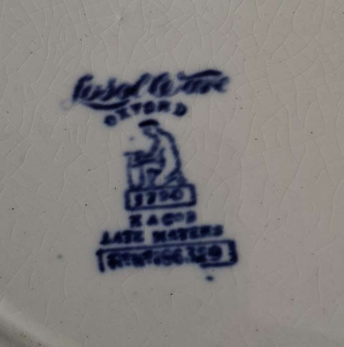 Large blue and  white plate Keeling and Co Late 1800