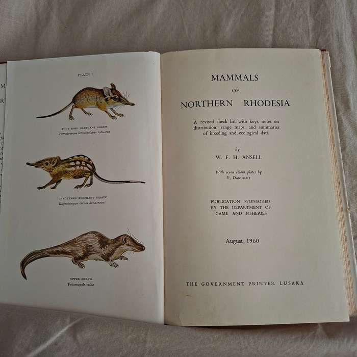 Mammals of Northern Rhodesia - W F H Ansell - 1st Ed