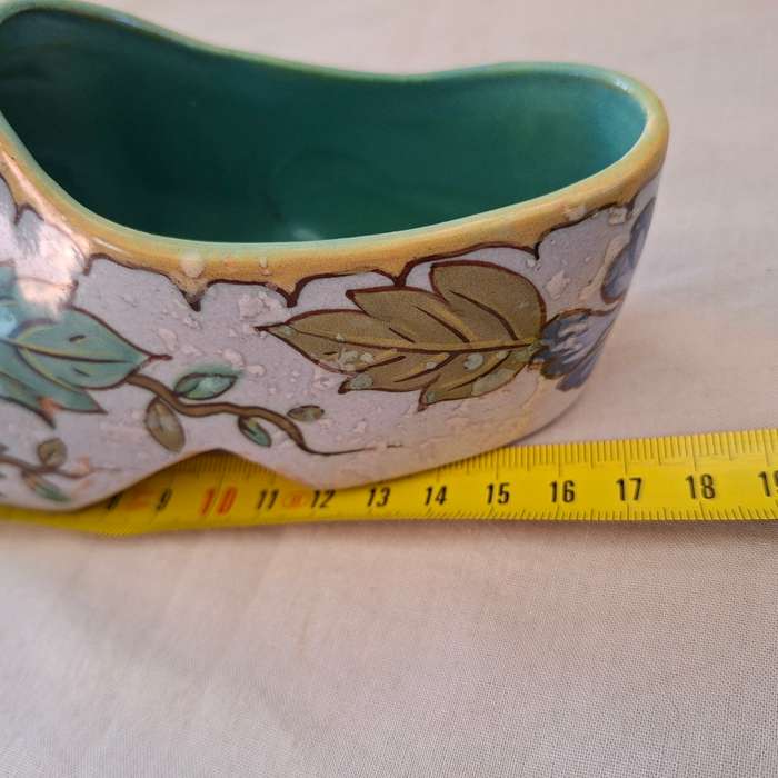 Dutch Gouda clog floral 17 cms - signed Anita Gouda Holland