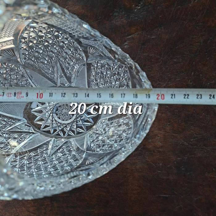 Heavy Cut Glass Lead crystal basket - no damage