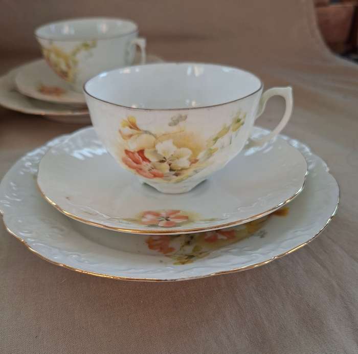 BRC Germany antique tea set Circa 1898-1903 Moliere - 6 trios tea plate jug and bowl