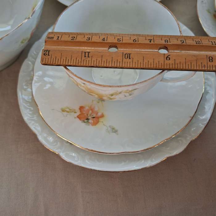 BRC Germany antique tea set Circa 1898-1903 Moliere - 6 trios tea plate jug and bowl