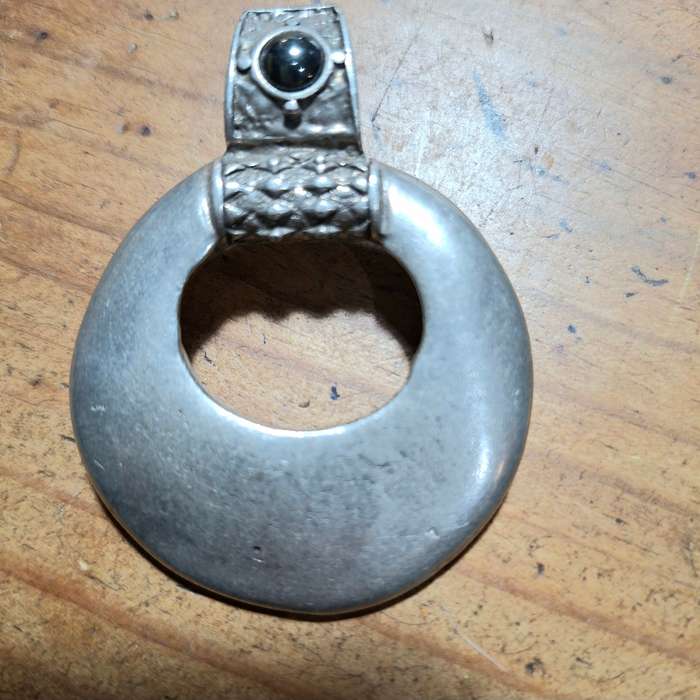 Vintage pendant jewelry. S African Silver metal pendant - Stamped Miglio jewelry