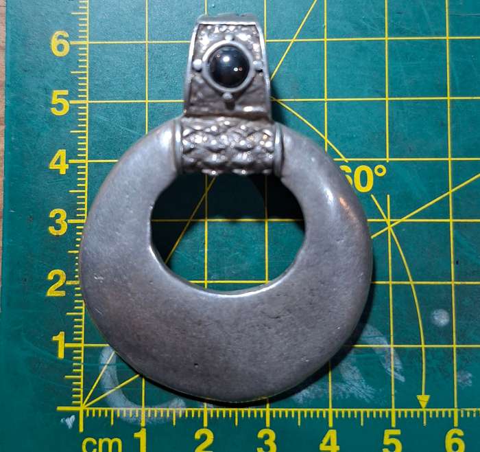 Vintage pendant jewelry. S African Silver metal pendant - Stamped Miglio jewelry
