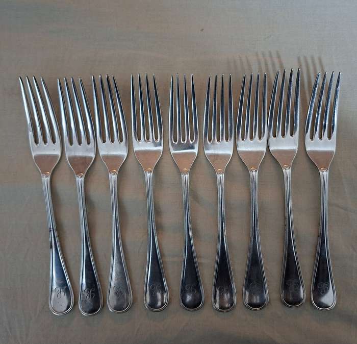 9 Mappin and Webb forks -  L monogram