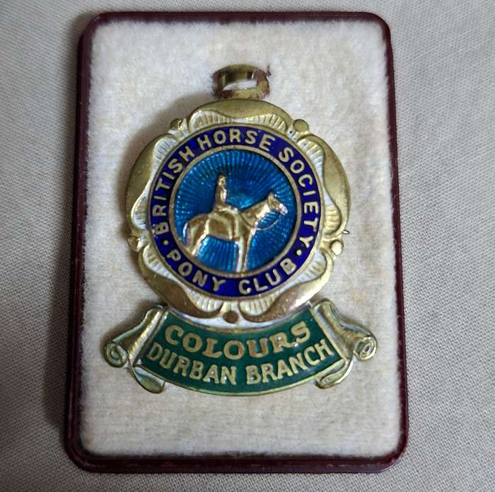 Enamel Horse Badge Pin - Pony Club - British Horse Society - Colours Durban Branch