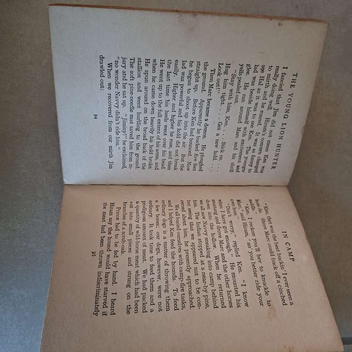 The Young Lion Hunter - Zane Grey - Published Circa 1930.   Hardcover