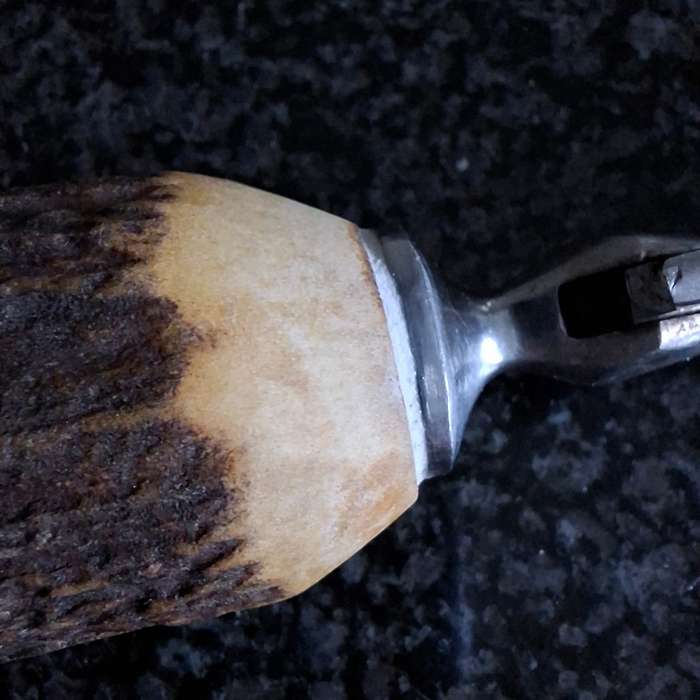 Sheffield Steel Horn handled Carving set - knife carver and steel
