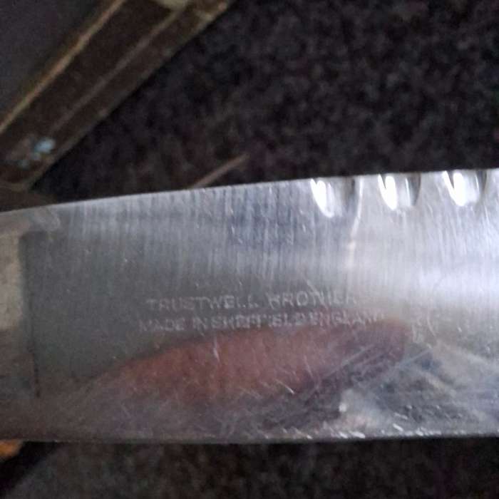 Sheffield Steel Horn handled Carving set - knife carver and steel